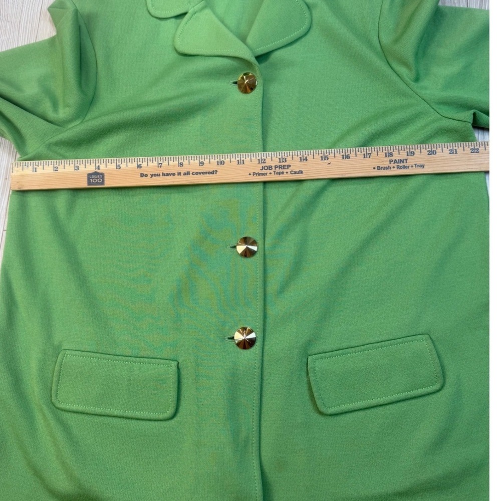 St.‎ John Collection Green Knit Jacket & Tank Set Size 16 XL Wool Blend Santana - Picture 6 of 8